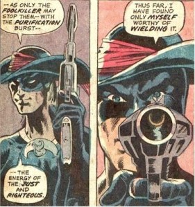 Foolkiller holding, then aiming his gun