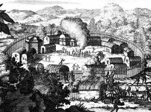 Iroquois longhouse lodge village