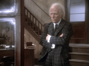 "I'm not gonna pay a lot for this makeup job!"  ... Henry Winkler IS a zombie Scrooge in An Undead Christmas Carol.