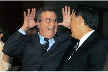 Jeb Bush demonstrating the pose he plans for his official Presidential portrait.
