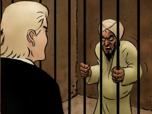 Bosch Fawstin art Geert Wilders and jailed Muhammad