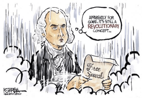 political cartoon free speech revolutionary