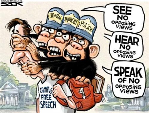 political cartoon monkey see no free expression