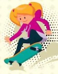 Female skate boarder