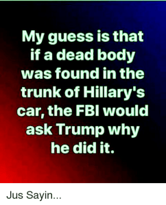 Hillary dead body in trunk