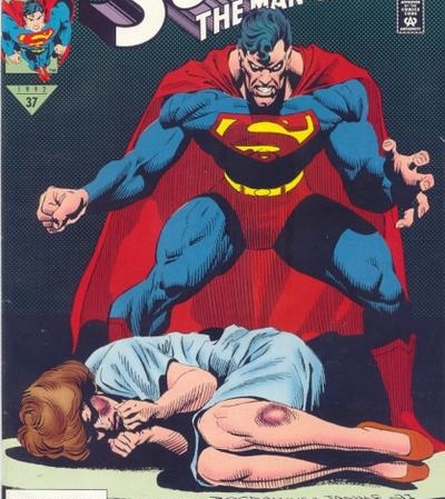Superman beating woman