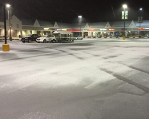 Snowy parking lot