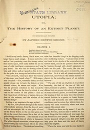 Utopia or The History of an Extinct Planet