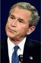 George W Bush faces
