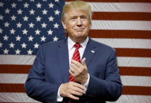 President Trump and flag