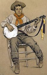 banjo player by maynard dixon