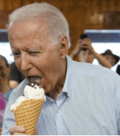 biden and ice cream cone