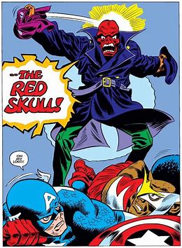 red skull over the heroes