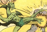 fin fang foom against it