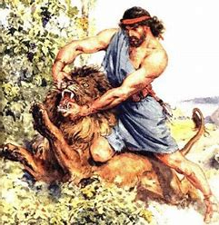 samson and lion