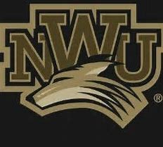 nebraska wesleyan university prairie wolves logo against black