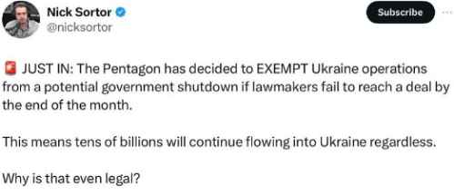 ukraine exempt from shutdown