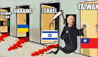 blood behind biden