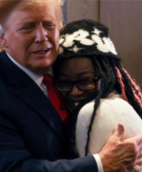 hugging trump