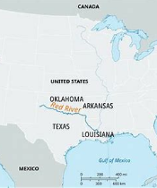 red river on a map