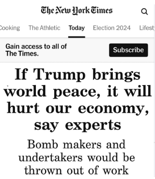 if trump brings world peace
