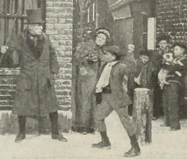 scrooge woman and kids